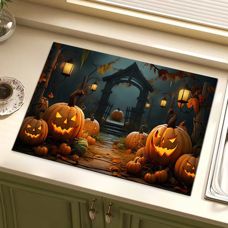 Halloween-Themed Decorative Kitchen Mat Bowlift