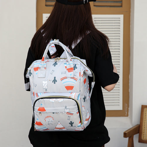 Multi-Purpose Floral Print Backpack Bowlift