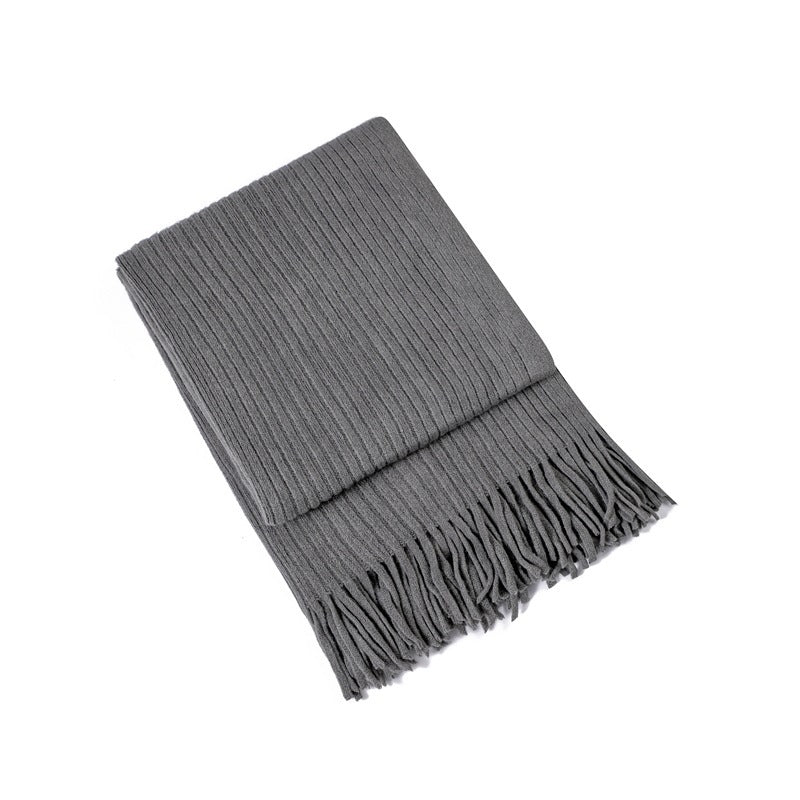 Luxurious Textured Knit Fringe Throw Blanket Bowlift