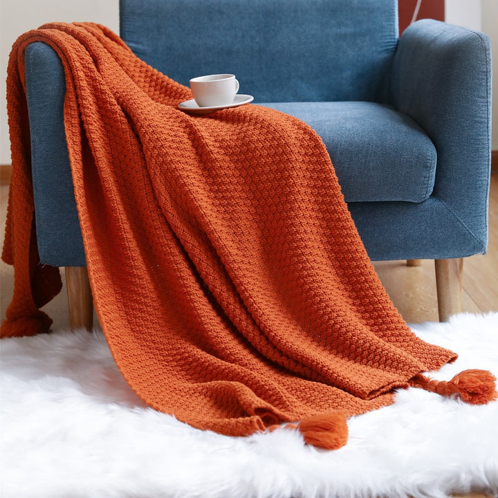 Textured Knit Throw Blanket