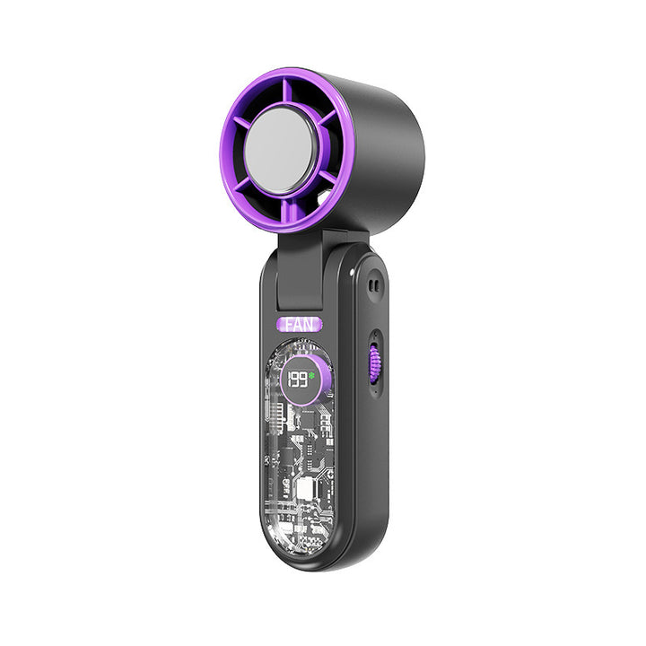 Ladies Compact Hand Fan with Intelligent Temperature Display Bowlift