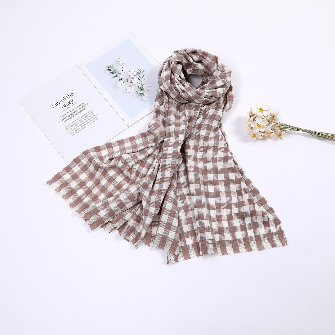Ladies comfortable check scarf Bowlift