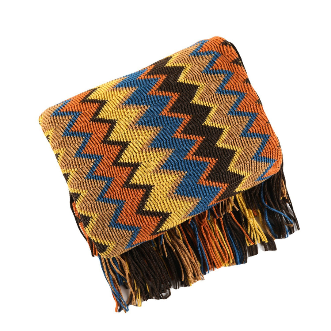 Zigzag Weave Throw Blanket Bowlift