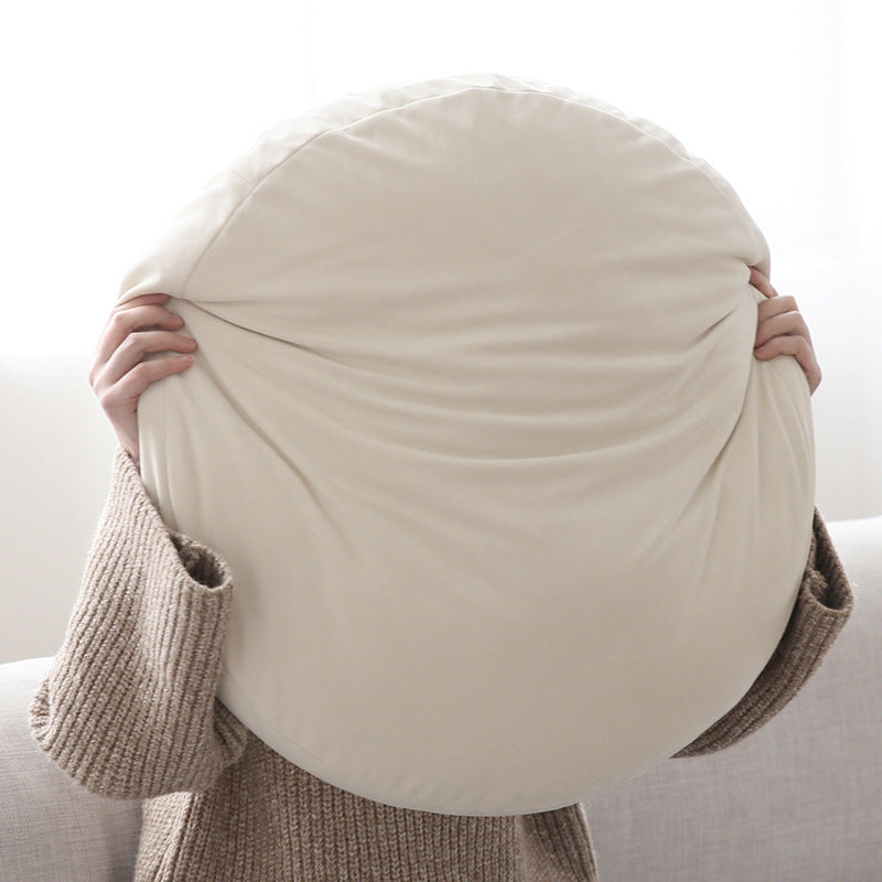 Round seat pouf with soft velvet cover, removable zipper, and shape-stable filling Bowlift