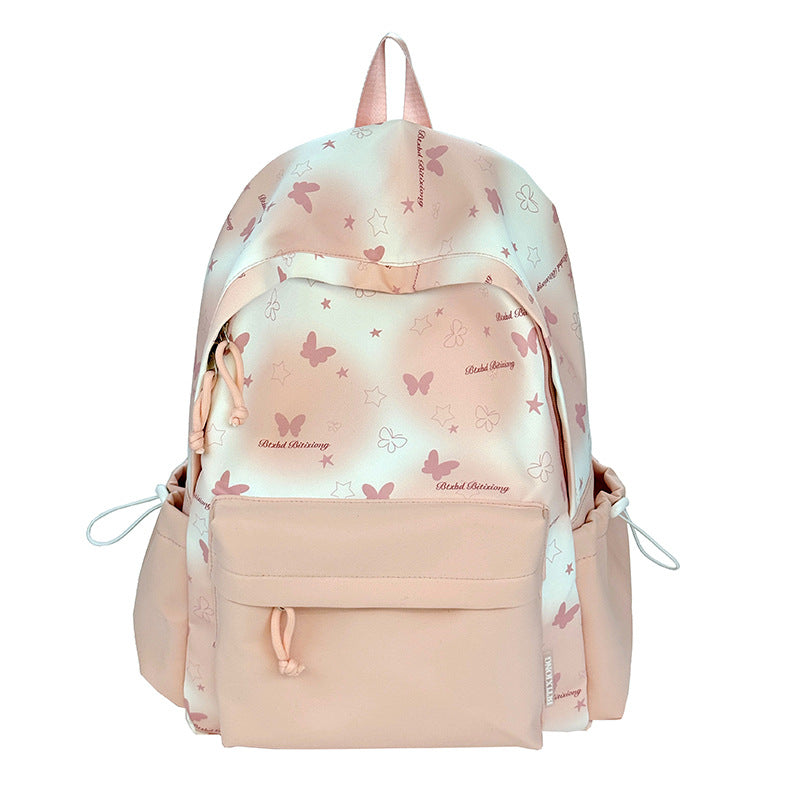 Leisure Backpack with Floral Appliqués Bowlift