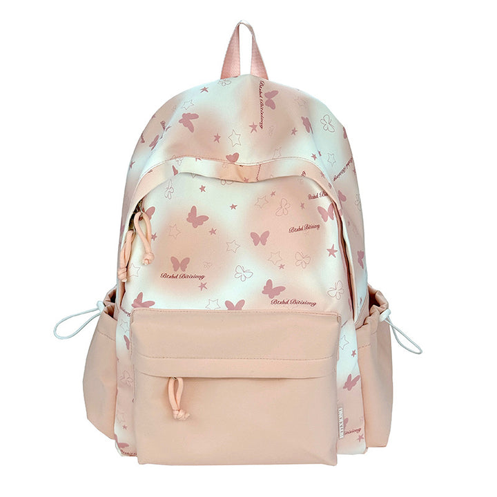 Leisure Backpack with Floral Appliqués Bowlift