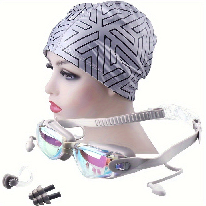 Swimming Sports Set with Ergonomic Swimming Goggles and Stylish Swim Cap Bowlift
