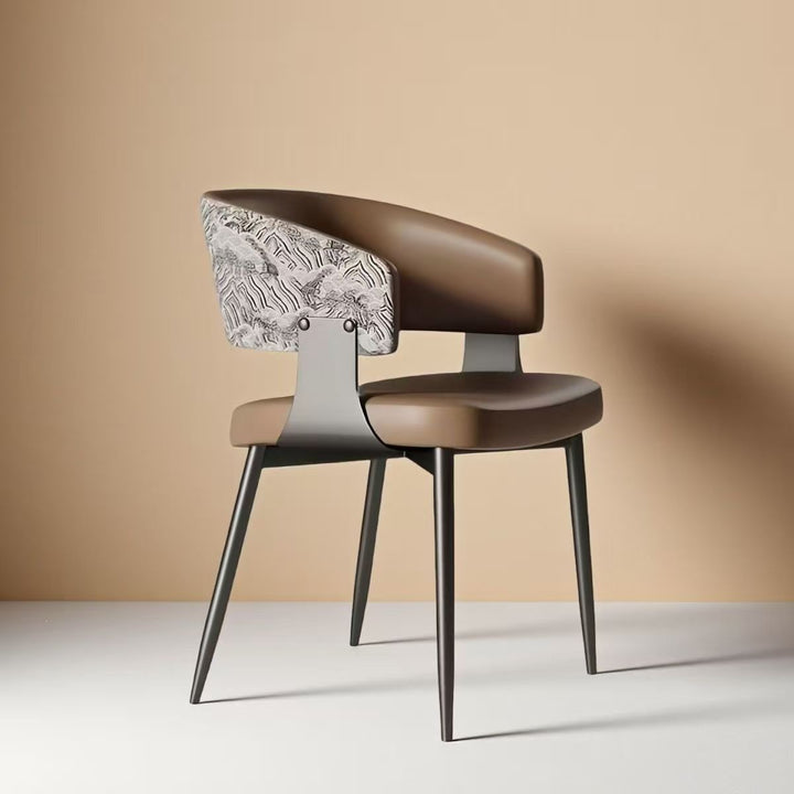 Contemporary Floral Accent Dining Chair Bowlift