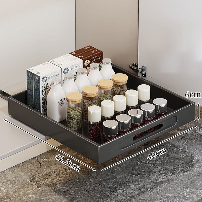 Sliding Pull-Out Kitchen Cabinet Storage Tray Organizer