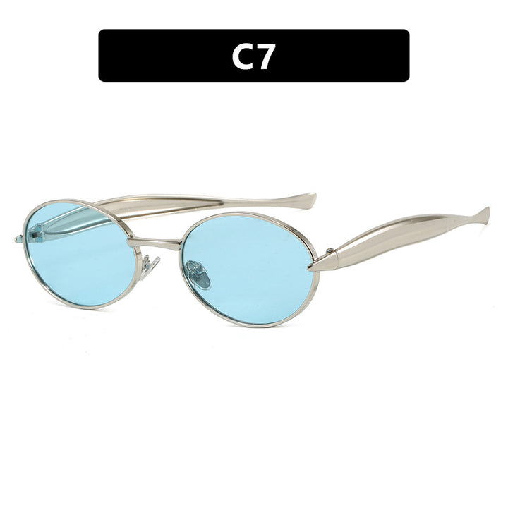 Women's fashionable sunglasses with oval frame and sparkling details Bowlift