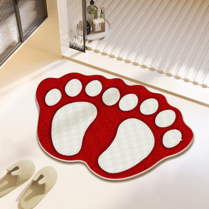 Fun Paw Print Bath Mat Bowlift