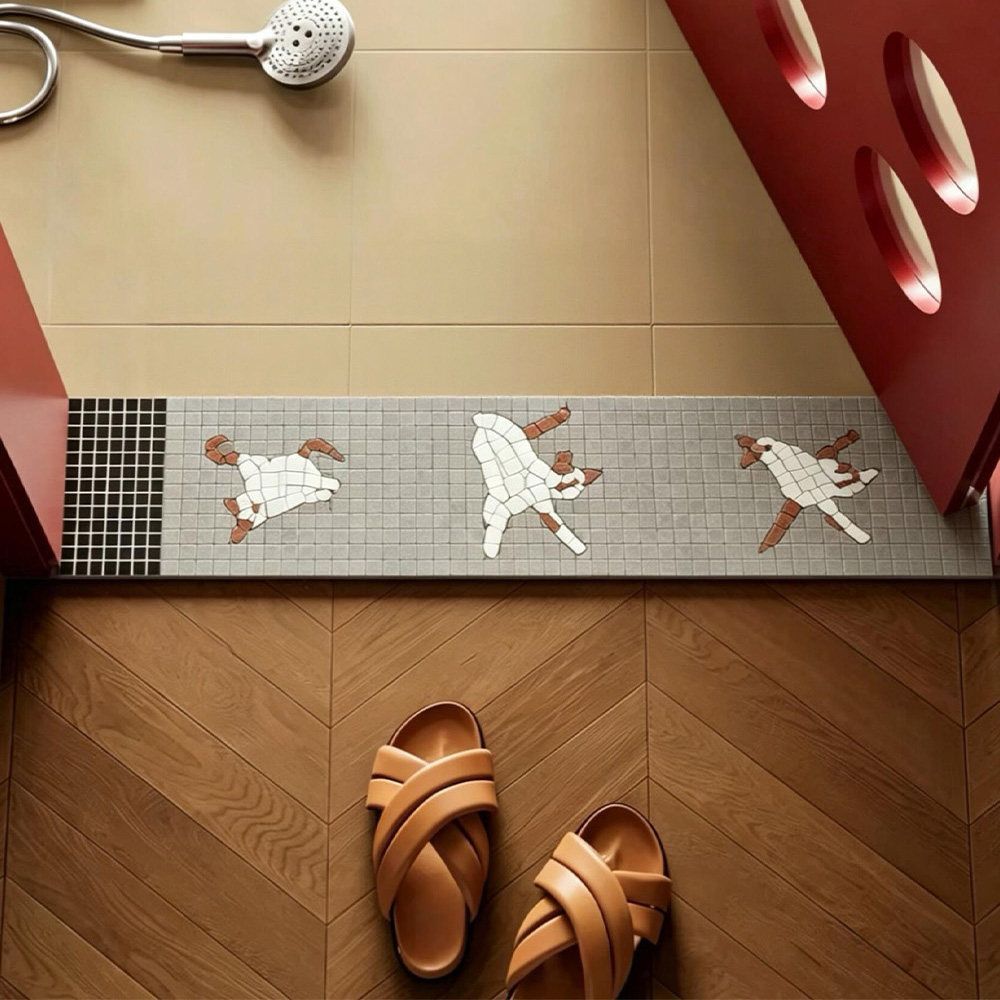 Decorative Mosaic Bathroom Tile Bowlift
