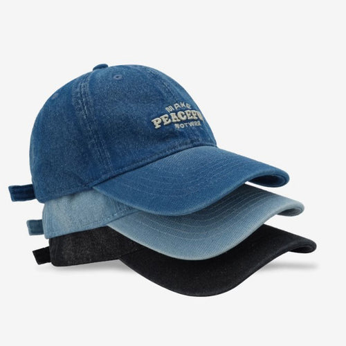 Women's Distressed Denim Embroidered Cap Bowlift