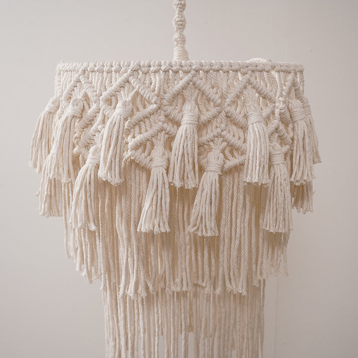 Macrame Hanging Decorative Light Fixture Bowlift