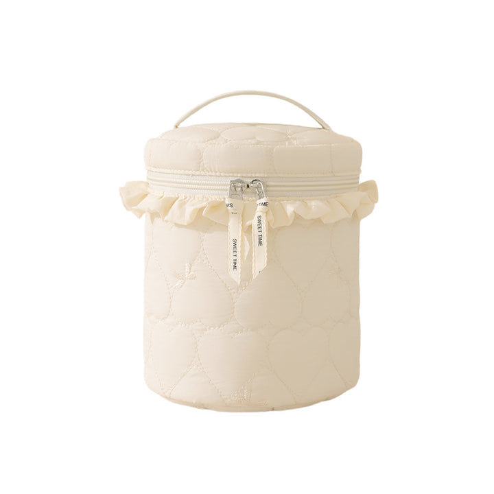 Quilted Makeup Storage Canister Bowlift