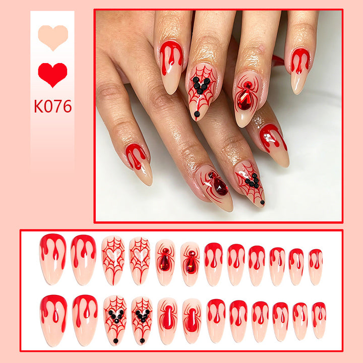 Artificial nail set with Halloween motif and intricate decorations Bowlift