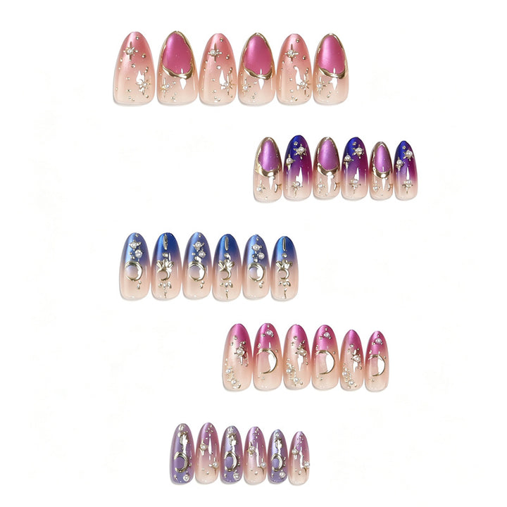 Nail art set with glamorous star and moon designs Bowlift