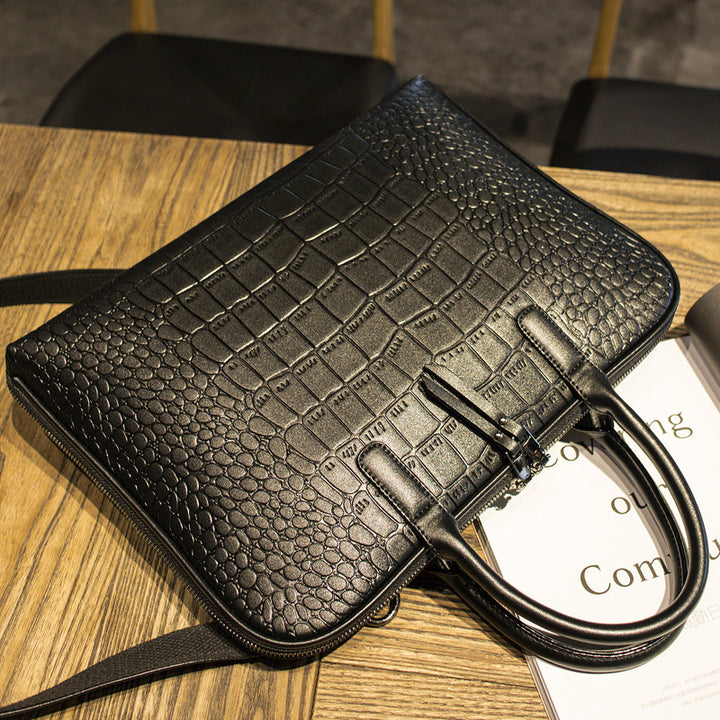 Elegant Laptop Bag in Luxurious Crocodile Look Bowlift