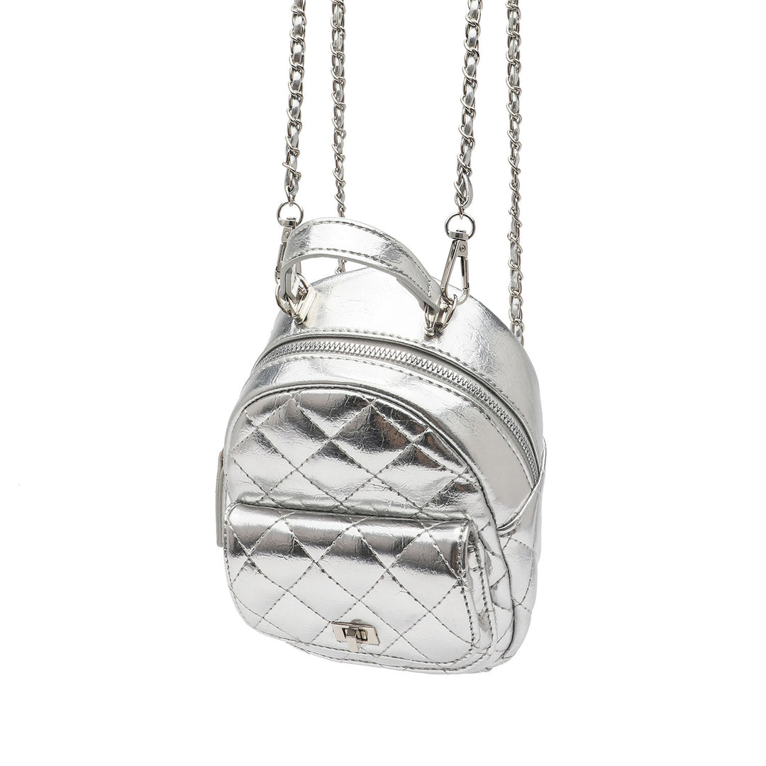 Quilted Metallic Mini Backpack Bowlift