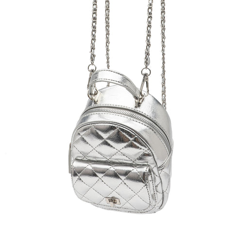 Quilted Metallic Mini Backpack Bowlift
