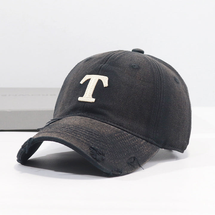 Men's Distressed Denim Cap Bowlift