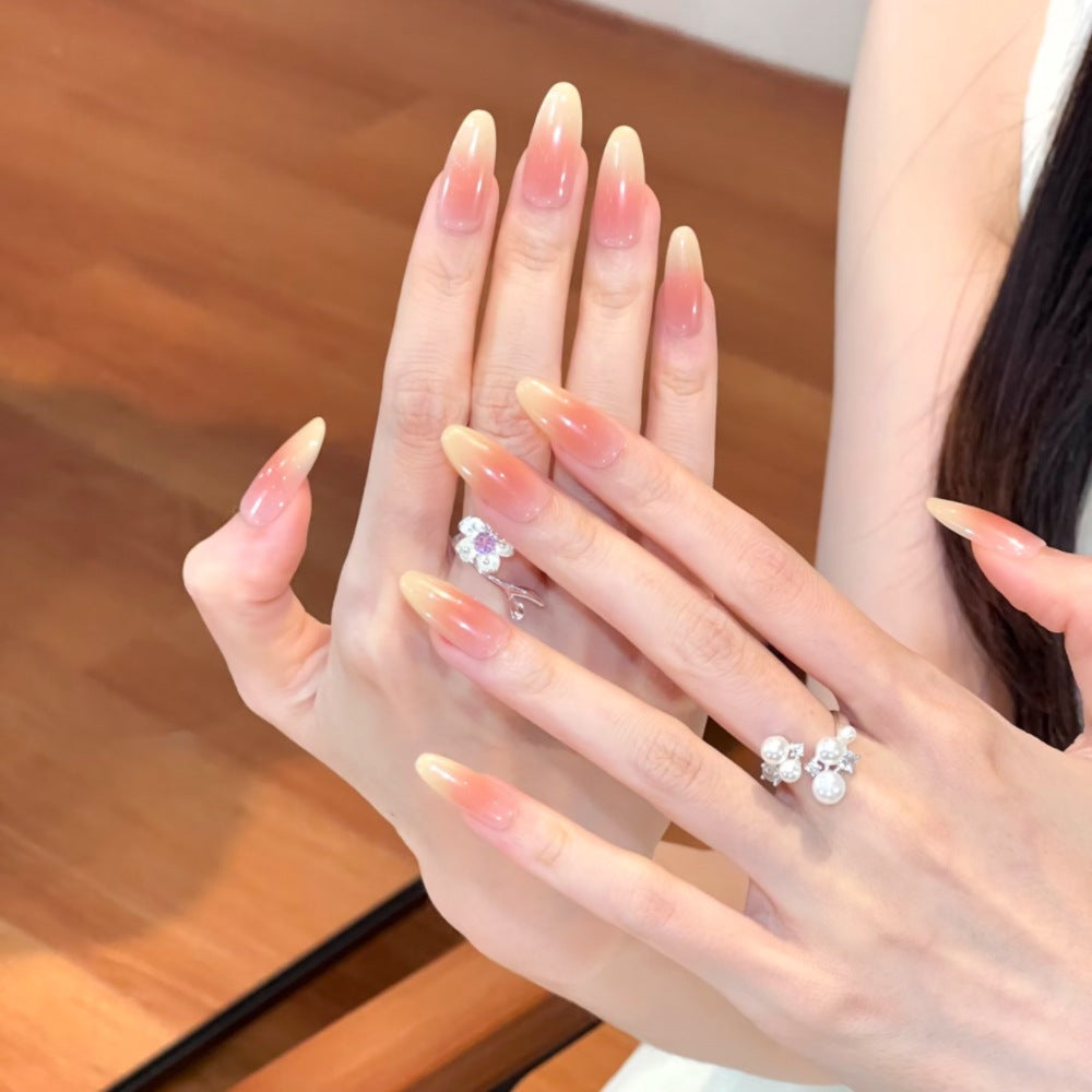 Artistic Floral Design Press-On Nail Set Bowlift