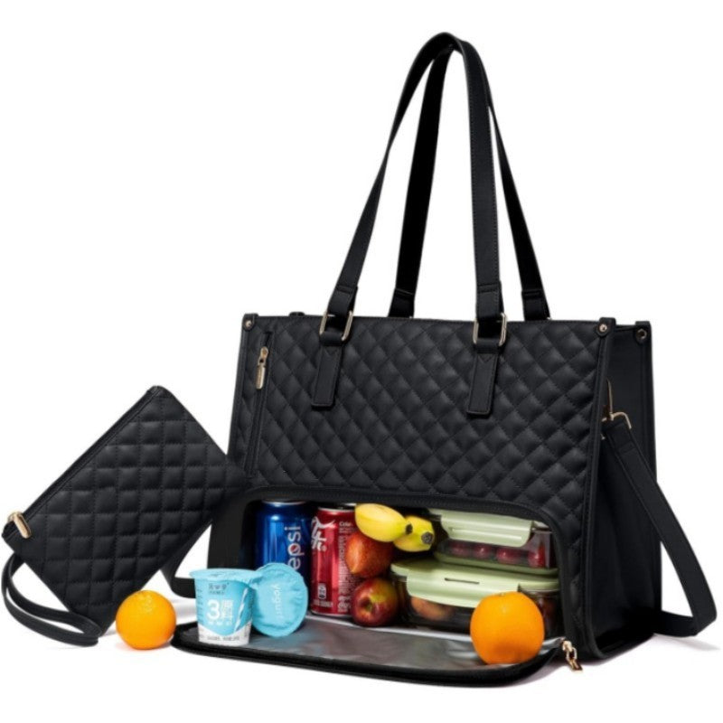 Quilted Multi-Pocket Insulated Lunch Tote Bowlift