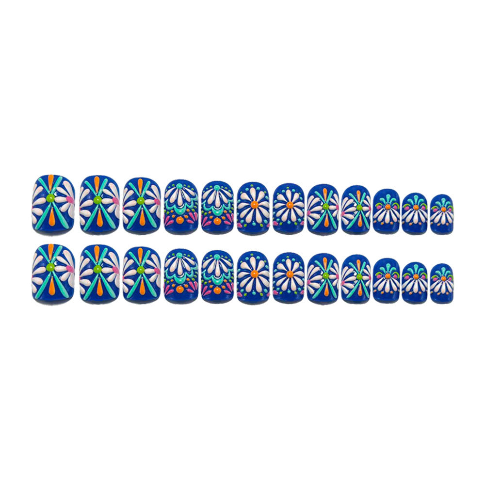 Artificial nails with floral pattern Bowlift