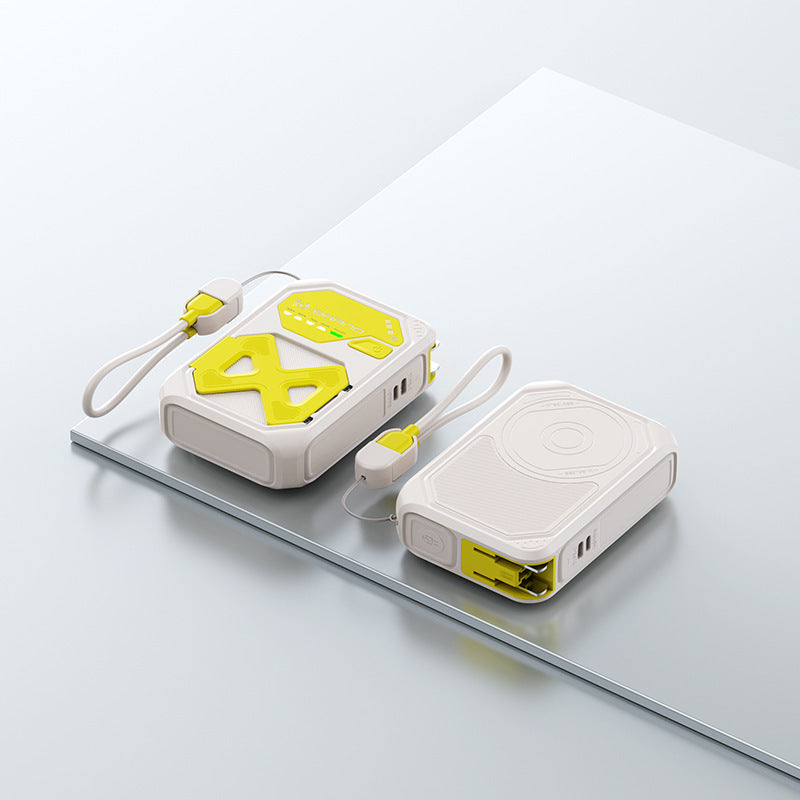 Portable power bank with dual fast charging function and intelligent cable management Bowlift