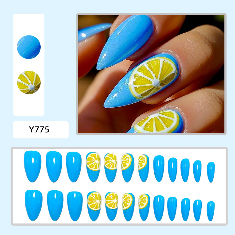 Artificial nails in fresh lemon design Bowlift
