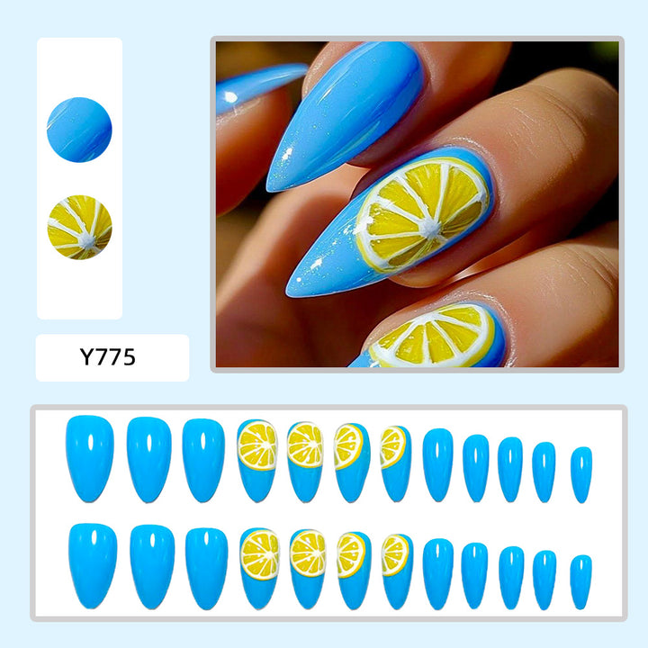 Artificial nails in fresh lemon design Bowlift