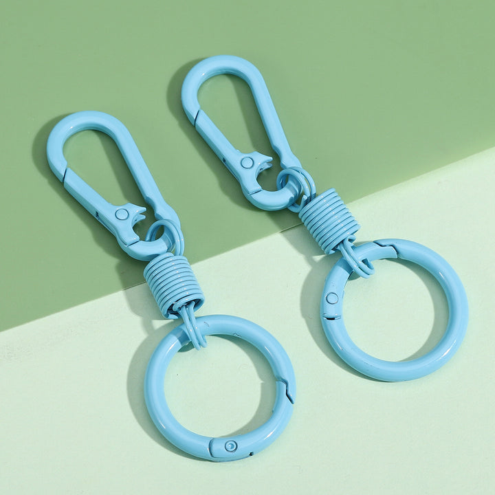 Durable silicone-coated carabiner keyring set with retractable coil Bowlift