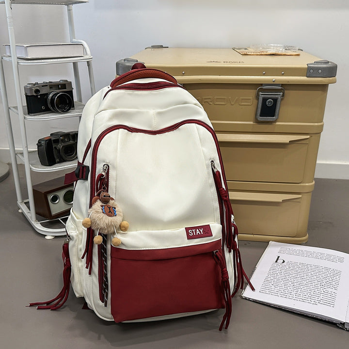 Backpack with Cute Animal Pendant and Practical Compartments Bowlift