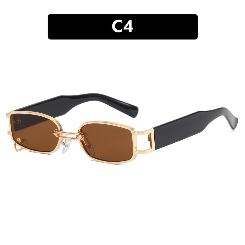 Women's fashionable sunglasses with innovative rectangular design and elegant metal accents Bowlift