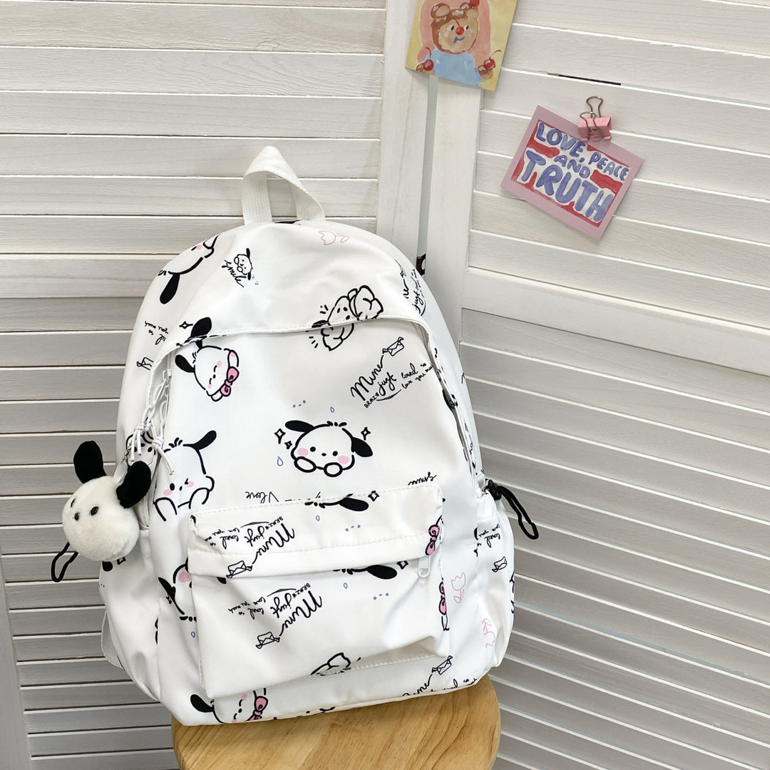 Whimsical Cartoon-Patterned Backpack Bowlift