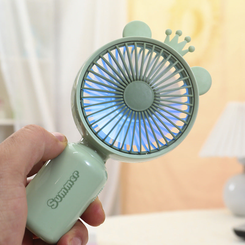 Ladies portable mini hand fan with flexible mounting mechanism Bowlift