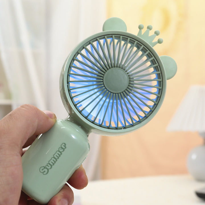 Ladies portable mini hand fan with flexible mounting mechanism Bowlift