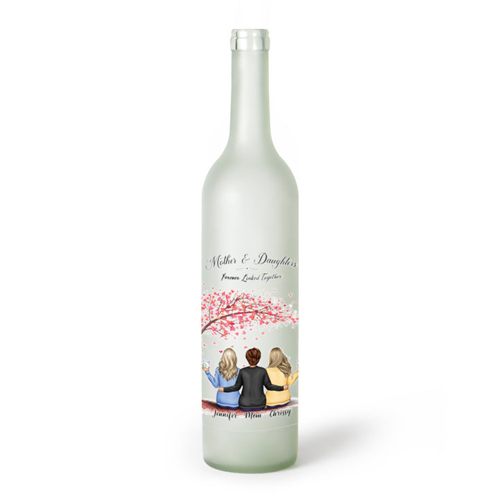Decorative Frosted Glass Bottle Vase With Fashion Collage Decal