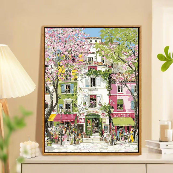 Charming Springtime Market Landscape Wall Art Bowlift