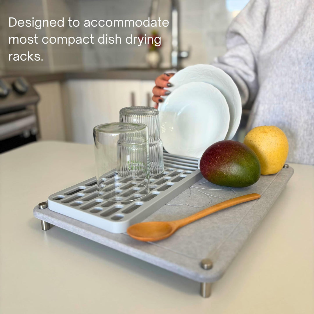 Two-Tier Stone Dish Drying Rack Bowlift