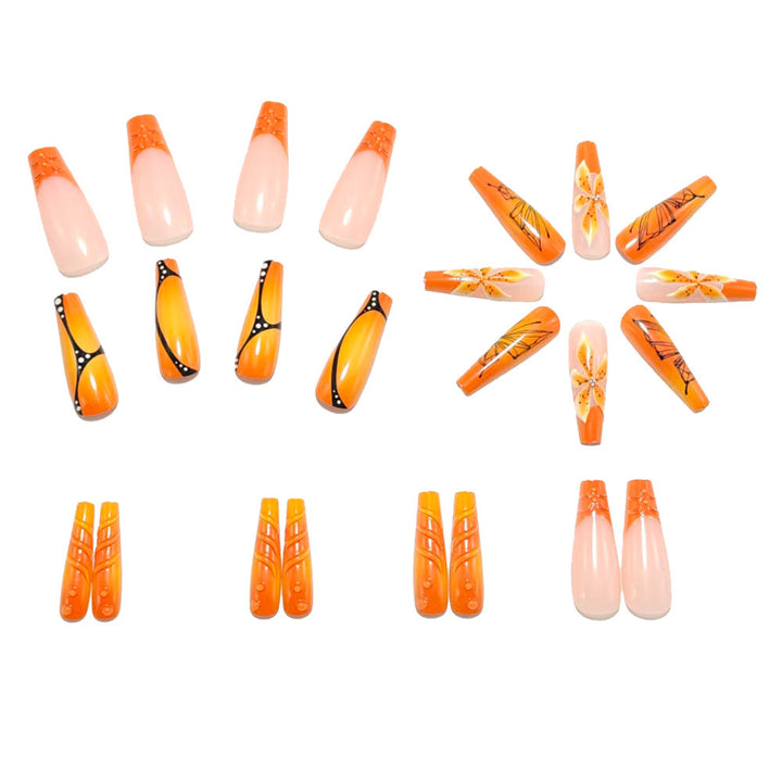 Artificial nails with creative flower designs and sparkling accents Bowlift