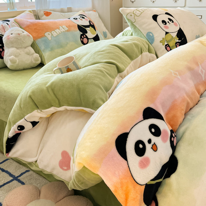 Plush Reversible Microfiber Comforter Set With Oversized Bolstered Body Pillow And Geometric Print