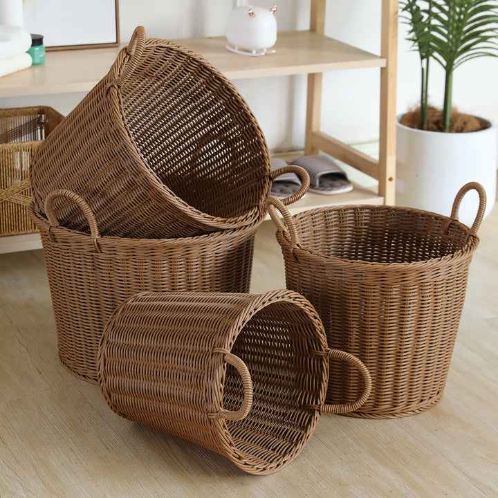 Handwoven Decorative Storage Basket with Ergonomic Handles Bowlift