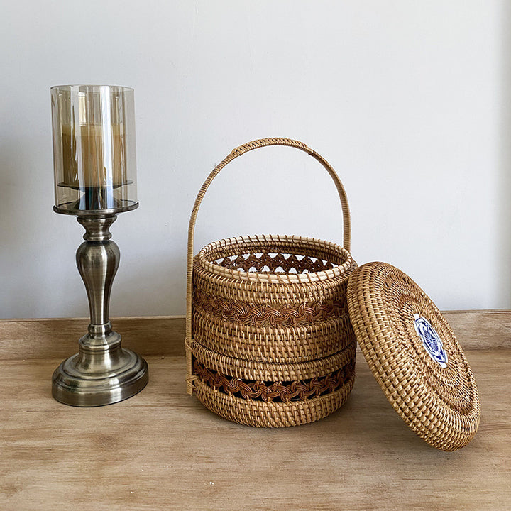 Storage basket with practical lid Bowlift