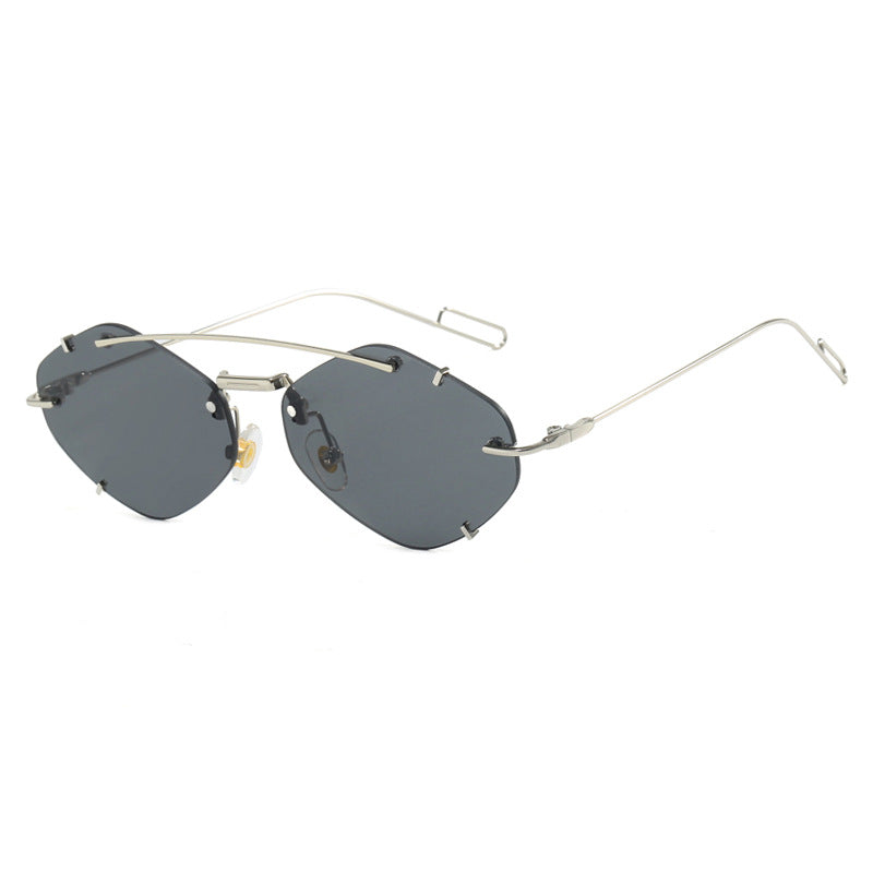 Women geometric sunglasses with ultra-light metal frame Bowlift