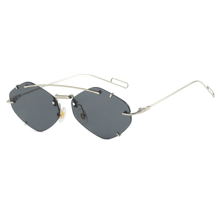 Women geometric sunglasses with ultra-light metal frame Bowlift
