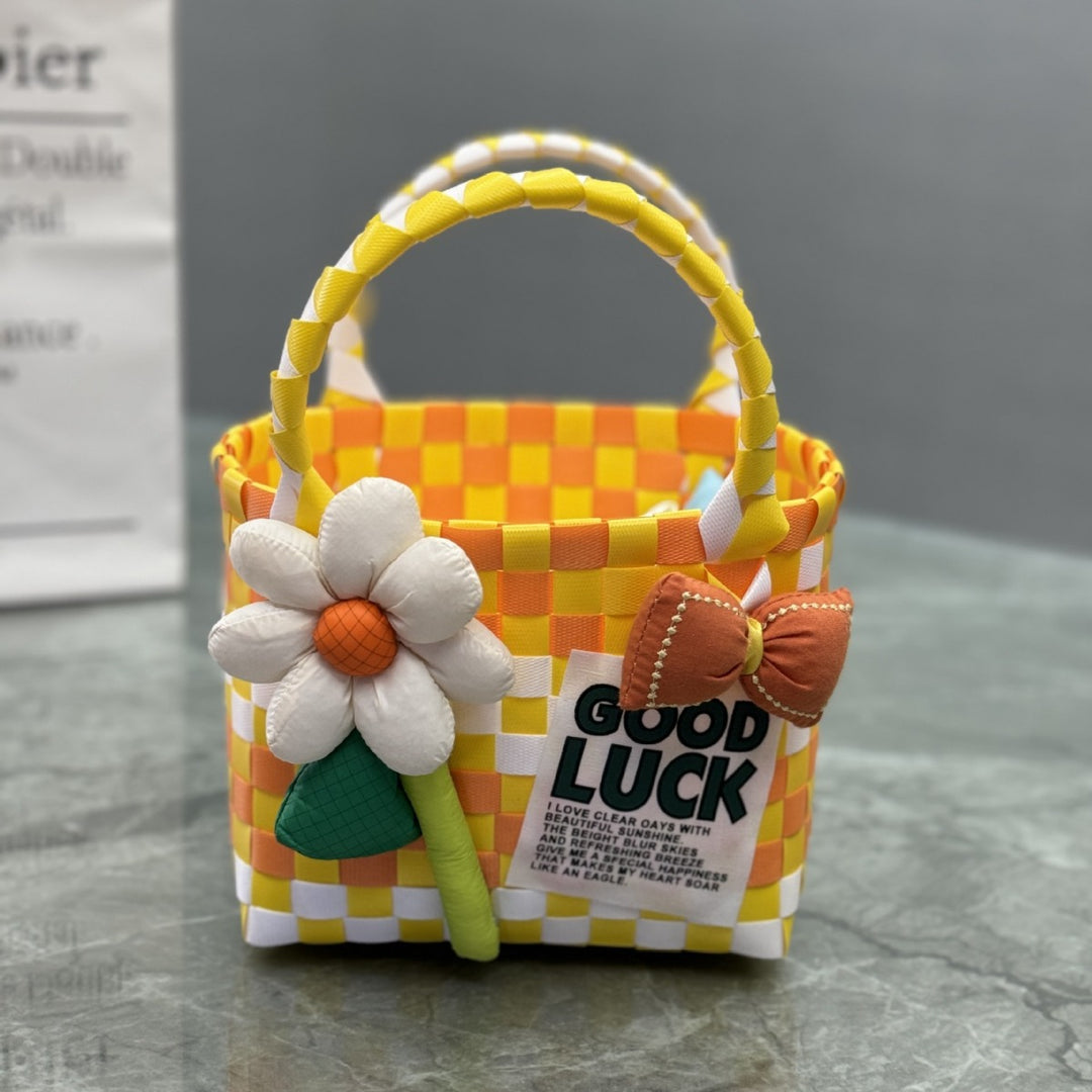 Playful and Colorful Basket Bag Bowlift
