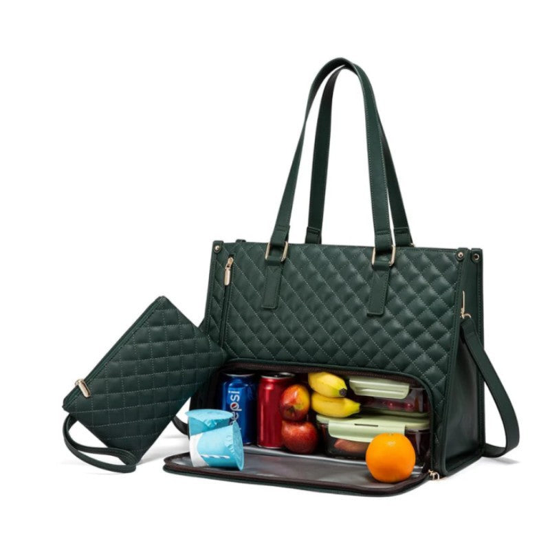 Stylish Quilted Insulated Lunch Tote Bowlift