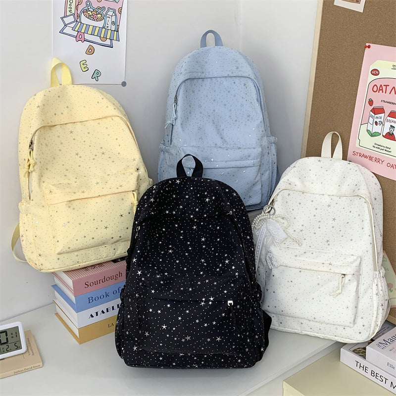 Elegant backpack with glittering stars and practical compartments Bowlift