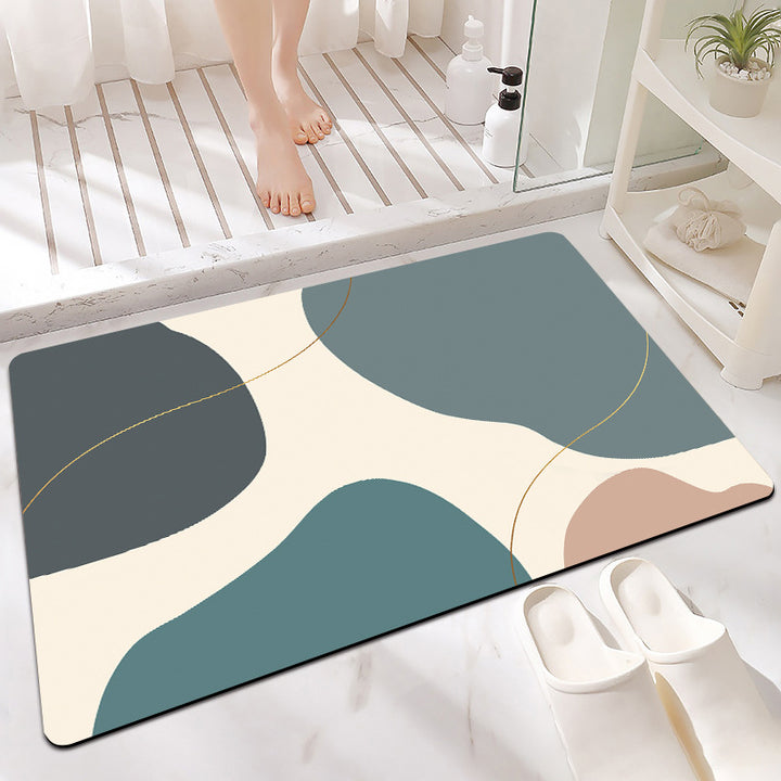 Elegant Marble-Themed Bath Mat Bowlift